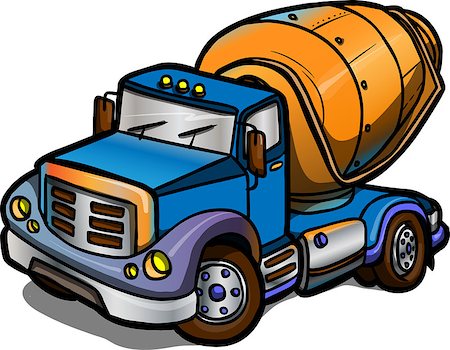 simsearch:400-08791419,k - Illustration of a Cartoon concrete mixer. Isolated. Colored Stock Photo - Budget Royalty-Free & Subscription, Code: 400-07822043