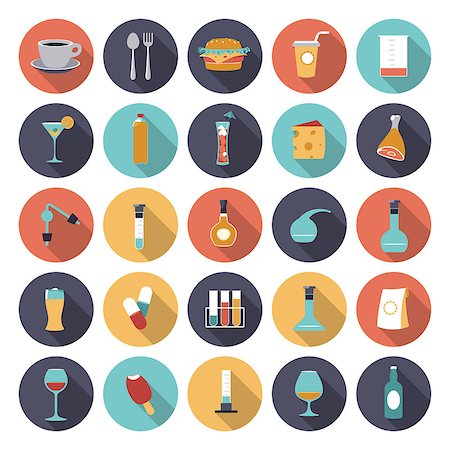 dairy icon - Flat design icons for food and drinks industry. Vector eps10 with transparency. Stock Photo - Budget Royalty-Free & Subscription, Code: 400-07822890