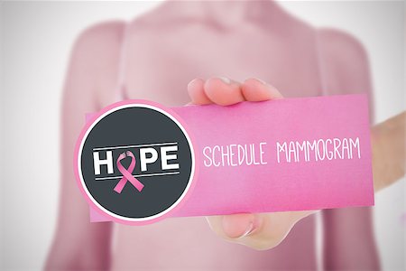 simsearch:400-07835111,k - Composite image for breast cancer awareness with text on card Stock Photo - Budget Royalty-Free & Subscription, Code: 400-07834793