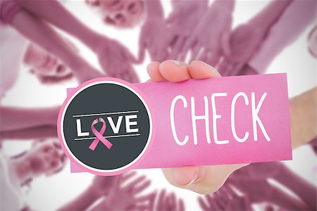 simsearch:400-07834847,k - Composite image for breast cancer awareness with text on card Stock Photo - Budget Royalty-Free & Subscription, Code: 400-07834810