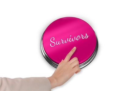 simsearch:400-07834847,k - Hand pressing pink button for breast cancer awareness on white background Stock Photo - Budget Royalty-Free & Subscription, Code: 400-07834833