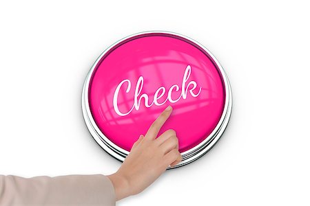 simsearch:400-07834847,k - Hand pressing pink button for breast cancer awareness on white background Stock Photo - Budget Royalty-Free & Subscription, Code: 400-07834841