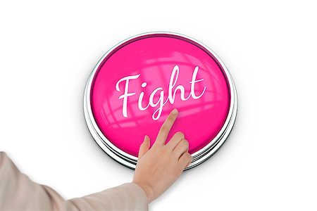 simsearch:400-07834847,k - Hand pressing pink button for breast cancer awareness on white background Stock Photo - Budget Royalty-Free & Subscription, Code: 400-07834864