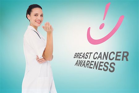 simsearch:400-07834847,k - Doctor with breast cancer awareness message for awareness month Stock Photo - Budget Royalty-Free & Subscription, Code: 400-07835056