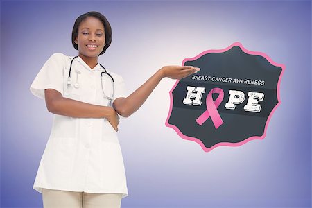 simsearch:400-07834847,k - Doctor with breast cancer awareness message for awareness month Stock Photo - Budget Royalty-Free & Subscription, Code: 400-07835058