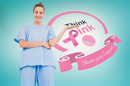 simsearch:400-07834847,k - Doctor with breast cancer awareness message for awareness month Stock Photo - Budget Royalty-Free & Subscription, Code: 400-07835088