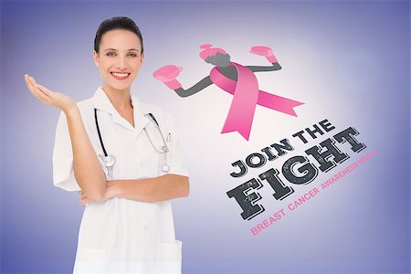 simsearch:400-07834847,k - Doctor with breast cancer awareness message for awareness month Stock Photo - Budget Royalty-Free & Subscription, Code: 400-07835101