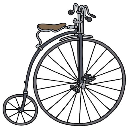 Hand drawing of a big vintage bicycle Stock Photo - Budget Royalty-Free & Subscription, Code: 400-07835392
