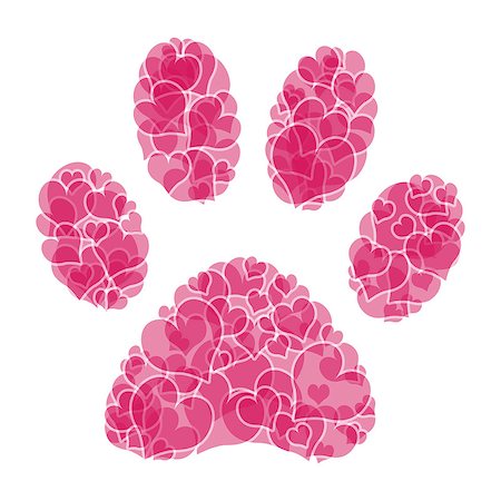 simsearch:400-06392340,k - Illustration of heart paw print on a white background. Stock Photo - Budget Royalty-Free & Subscription, Code: 400-07837280