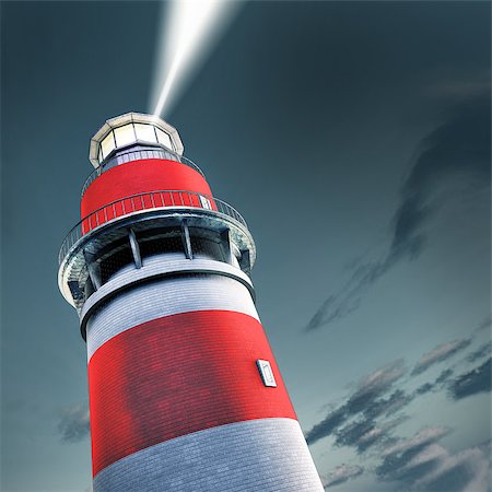 simsearch:400-07405238,k - 3D rendering of a lighthouse Foto de stock - Super Valor sin royalties y Suscripción, Código: 400-07837686