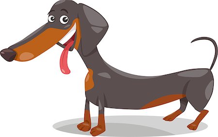 simsearch:400-04214443,k - Cartoon Illustration of Funny Purebred Dachshund Dog Stock Photo - Budget Royalty-Free & Subscription, Code: 400-07838976