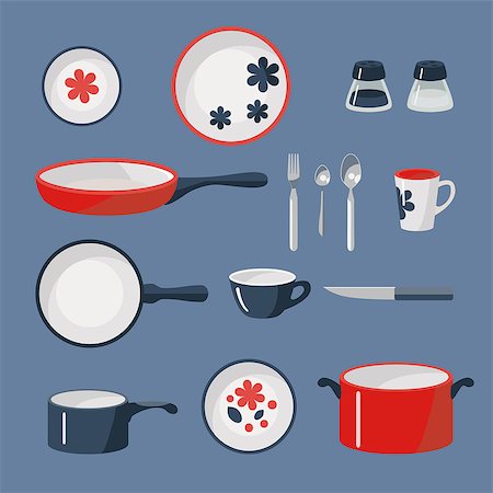 simsearch:400-06076985,k - Vector set of crockery and kitchen wares. Stock Photo - Budget Royalty-Free & Subscription, Code: 400-07839007