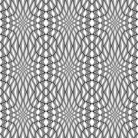 simsearch:400-07990305,k - Design seamless monochrome stripy pattern. Abstract warped textured background. Vector art Stock Photo - Budget Royalty-Free & Subscription, Code: 400-07839490