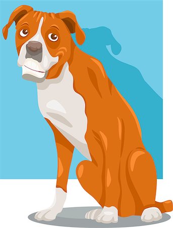 simsearch:400-04214443,k - Cartoon Illustration of Funny Purebred Boxer Dog Stock Photo - Budget Royalty-Free & Subscription, Code: 400-07839909