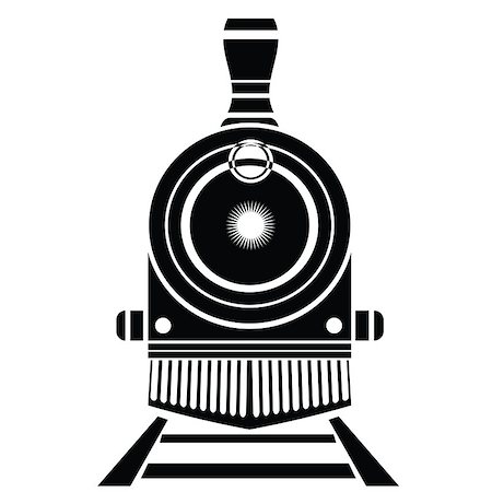 illustration with old train icon on a white background Stock Photo - Budget Royalty-Free & Subscription, Code: 400-07831483