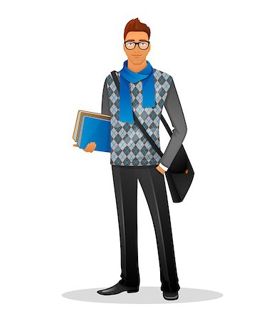 simsearch:400-04332775,k - Vector illustration of Fashion man with blue scarf Stock Photo - Budget Royalty-Free & Subscription, Code: 400-07831840