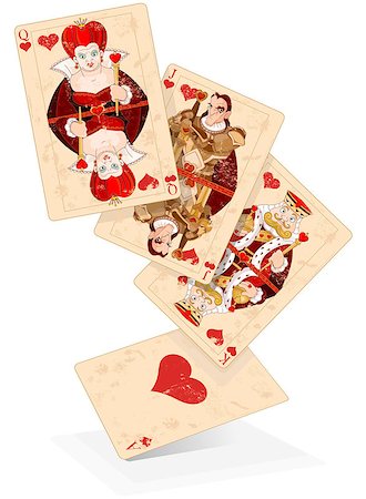 face cards queen - Illustration of Hearts plays cards Stock Photo - Budget Royalty-Free & Subscription, Code: 400-07832576