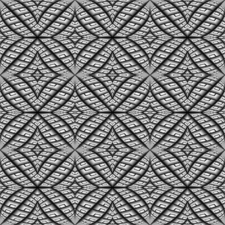 simsearch:400-07501108,k - Design seamless monochrome geometric pattern. Abstract grid textured background. Vector art. No gradient Stock Photo - Budget Royalty-Free & Subscription, Code: 400-07833061