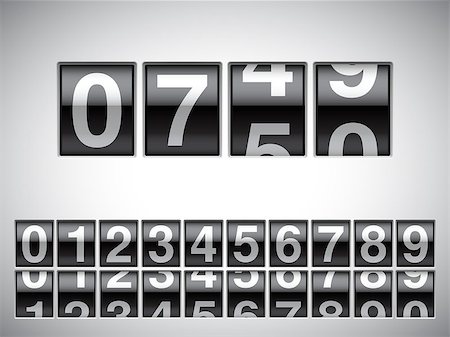 Counter with all numbers on white background. Stock Photo - Budget Royalty-Free & Subscription, Code: 400-07833184
