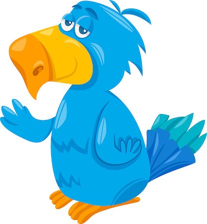 simsearch:400-08410665,k - Cartoon Illustration of Funny Parrot Bird Character Photographie de stock - Aubaine LD & Abonnement, Code: 400-07833919