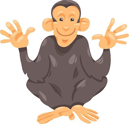 simsearch:400-04394183,k - Cartoon Illustration of Funny Chimpanzee Ape Primate Animal Stock Photo - Budget Royalty-Free & Subscription, Code: 400-07833928