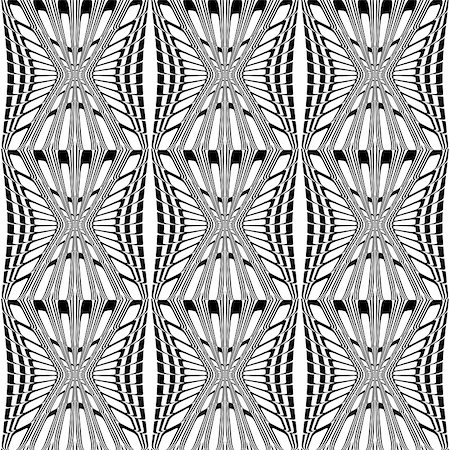 simsearch:400-07990305,k - Design seamless monochrome stripy pattern. Abstract warped textured background. Vector art Stock Photo - Budget Royalty-Free & Subscription, Code: 400-07840594