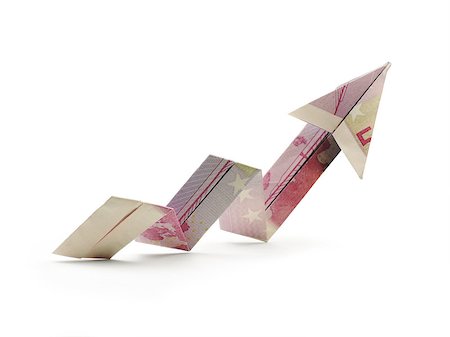origami arrow of five hundred banknote Stock Photo - Budget Royalty-Free & Subscription, Code: 400-07894248