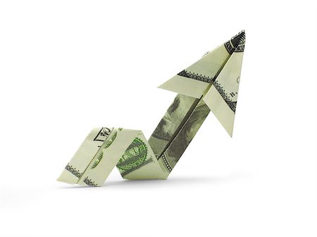 origami arrow of hundred dollar banknotes Stock Photo - Budget Royalty-Free & Subscription, Code: 400-07894249