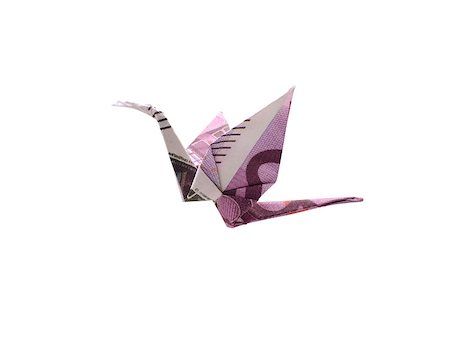Origami bird made of five hundred banknotes Stock Photo - Budget Royalty-Free & Subscription, Code: 400-07894250