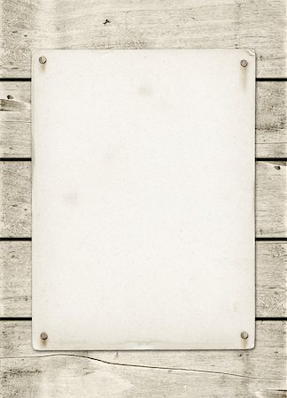 dirty nails - Blank vintage poster nailed on a white wood board panel Stock Photo - Budget Royalty-Free & Subscription, Code: 400-07895120