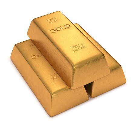 simsearch:400-04227935,k - Gold Bars on white background. Clipping path included. Photographie de stock - Aubaine LD & Abonnement, Code: 400-07896460