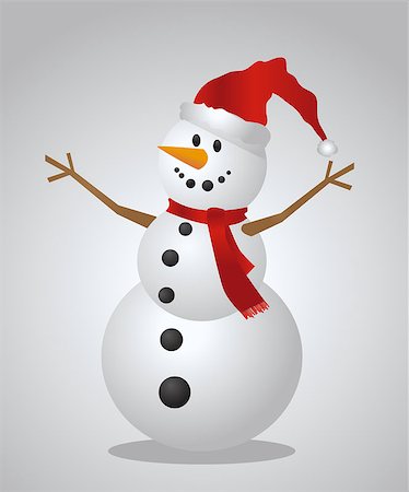 Christmas Snowman with a Santa Hat Stock Photo - Budget Royalty-Free & Subscription, Code: 400-07896754