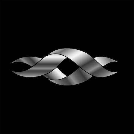 simsearch:400-07418602,k - Twisted ribbon- abstract logo or design element in silver Stock Photo - Budget Royalty-Free & Subscription, Code: 400-07896987