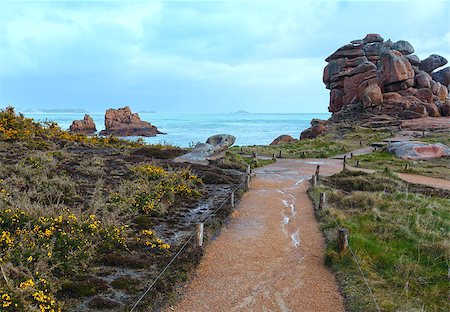 simsearch:632-05759883,k - Ploumanach coast spring view  (Perros-Guirec, Brittany, France). The Pink Granite Coast. Stock Photo - Budget Royalty-Free & Subscription, Code: 400-07898015