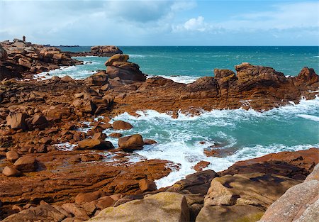 simsearch:632-05759883,k - Ocean coast spring view  (between Perros-Guirec and Pleumeur-Bodou, Brittany, France). The Pink Granite Coast. Stock Photo - Budget Royalty-Free & Subscription, Code: 400-07898017