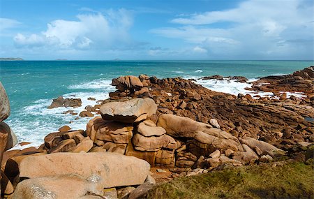 simsearch:632-05759883,k - Ocean coast spring view  (between Perros-Guirec and Pleumeur-Bodou, Brittany, France). The Pink Granite Coast. Stock Photo - Budget Royalty-Free & Subscription, Code: 400-07898018
