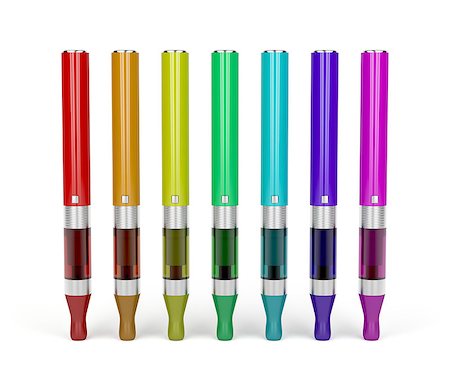 Electronic cigarettes with different colors and flavors Stock Photo - Budget Royalty-Free & Subscription, Code: 400-07898670