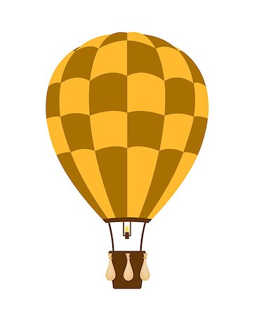 simsearch:400-06642893,k - Hot air balloon in brown and orange design on white background Foto de stock - Super Valor sin royalties y Suscripción, Código: 400-07899124