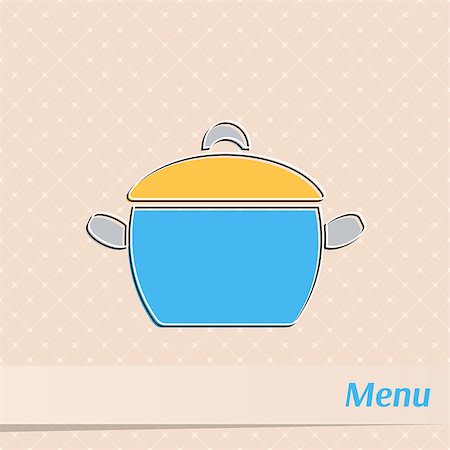 simsearch:400-05326021,k - Retro restaurant menu design with cooking pot Stock Photo - Budget Royalty-Free & Subscription, Code: 400-07899135