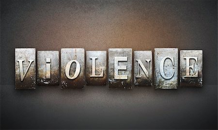 The word VIOLENCE written in vintage letterpress type Stock Photo - Budget Royalty-Free & Subscription, Code: 400-07893230