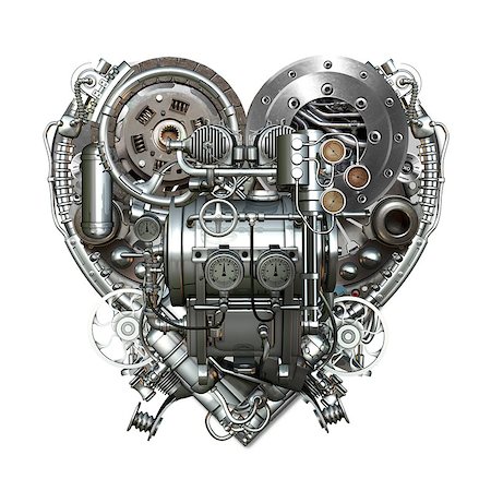 favorite - A technically mechanical heart at hard work Stock Photo - Budget Royalty-Free & Subscription, Code: 400-07893394
