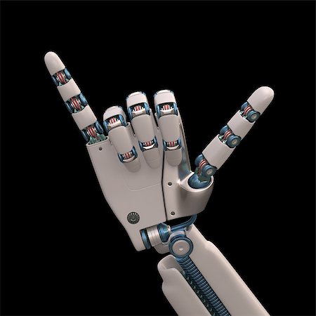 simsearch:400-07899875,k - Robotic hand shaped and measures that mimic the human skeleton. Clipping path included. Stock Photo - Budget Royalty-Free & Subscription, Code: 400-07893625