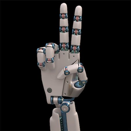 simsearch:400-07899875,k - Robotic hand shaped and measures that mimic the human skeleton. Clipping path included. Stock Photo - Budget Royalty-Free & Subscription, Code: 400-07893621