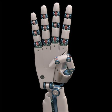 simsearch:400-07899875,k - Robotic hand shaped and measures that mimic the human skeleton. Clipping path included. Stock Photo - Budget Royalty-Free & Subscription, Code: 400-07893623