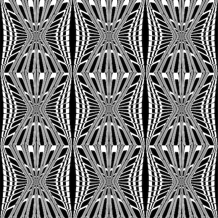 simsearch:400-07990305,k - Design seamless monochrome stripy pattern. Abstract warped textured background. Vector art Stock Photo - Budget Royalty-Free & Subscription, Code: 400-07904316