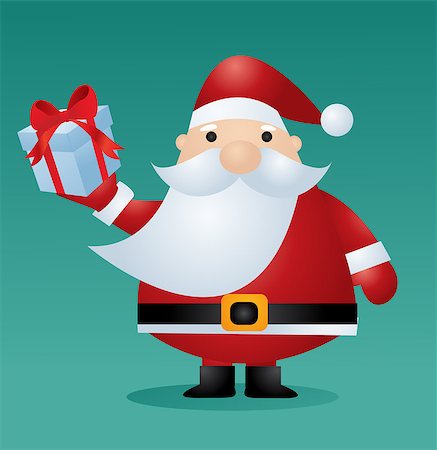 Santa Claus. Vector illustration for retro card Stock Photo - Budget Royalty-Free & Subscription, Code: 400-07900106