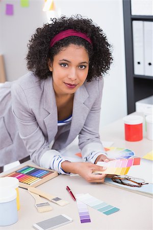 self-employed (female) - Portrait of female interior designer at office desk Stock Photo - Budget Royalty-Free & Subscription, Code: 400-07900397