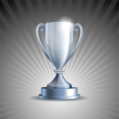 simsearch:693-06325208,k - Silver trophy cup on grey background. Vector illustration Stock Photo - Budget Royalty-Free & Subscription, Code: 400-07914394