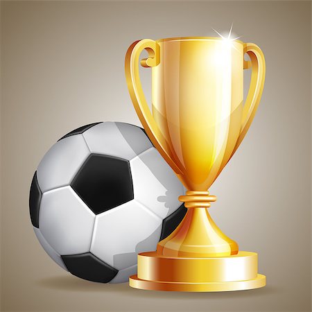 simsearch:400-07499775,k - Gold cup with a football ball. Vector illustration Stock Photo - Budget Royalty-Free & Subscription, Code: 400-07914390
