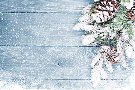 rustic wooden picture frames - Old wood texture with snow and firtree christmas background Stock Photo - Budget Royalty-Free & Subscription, Code: 400-07915198